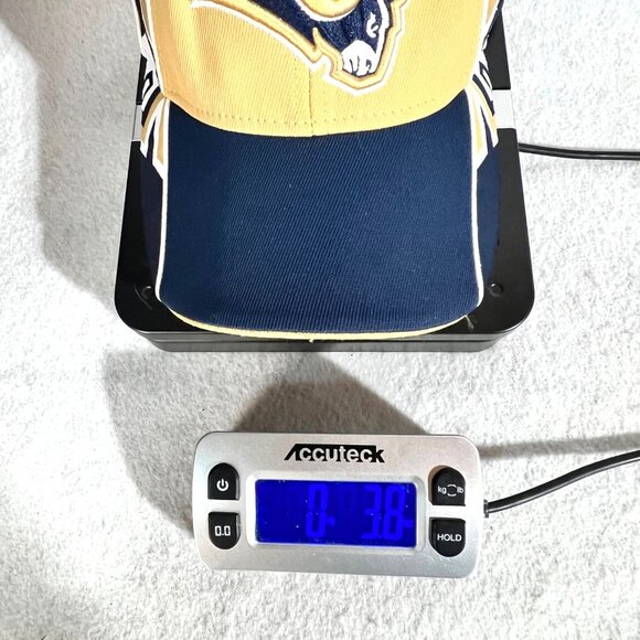 Reebok NFL St. Louis LA Rams Cap Hat Navy & Gold Fitted Stretch Elastic OSFA - Picture 15 of 15